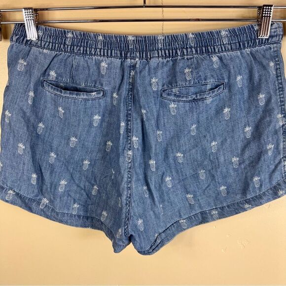 Rails Womens Chambray Comfy Pineapple Patterned Shorts Size Medium Denim Tie‎ - Picture 6 of 9